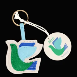 Faux leather keyring - Bird
