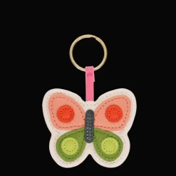 Faux leather keyring - Butterfly
