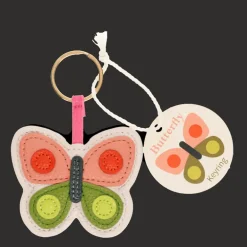 Faux leather keyring - Butterfly