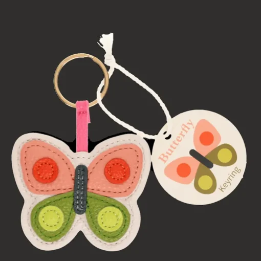 Faux leather keyring - Butterfly