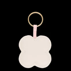 Faux leather keyring - Green daisy