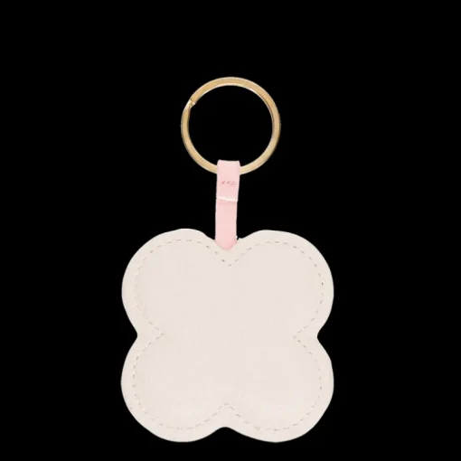 Faux leather keyring - Green daisy