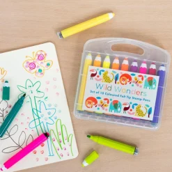 Felt tip pens and stamps (set of 18) - Wild Wonders