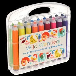 Felt tip pens and stamps (set of 18) - Wild Wonders