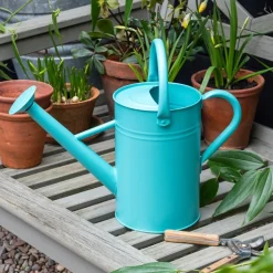 Galvanised steel watering can 4.5L - Aqua