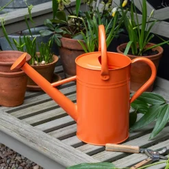 Galvanised steel watering can 4.5L - Orange