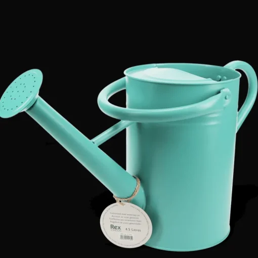 Galvanised steel watering can 4.5L - Aqua
