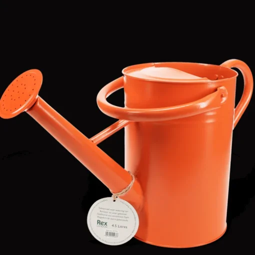 Galvanised steel watering can 4.5L - Orange
