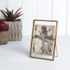 Glass and brass metal standing frame (15 x 10cm)