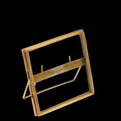 Glass and brass metal standing frame (8 x 8cm)