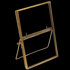 Glass and brass metal standing frame (15 x 10cm)