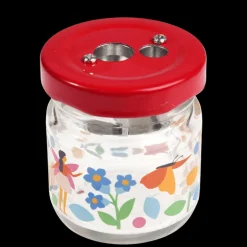 Glass jar pencil sharpener - Fairies in the Garden