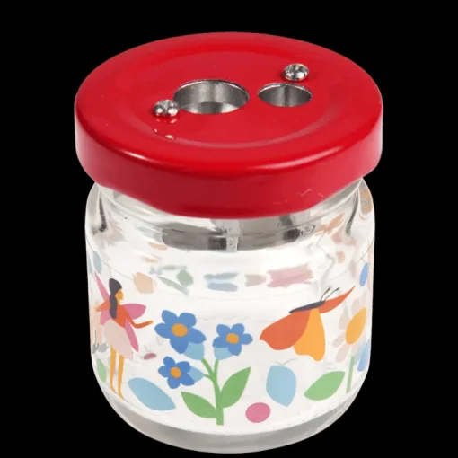 Glass jar pencil sharpener - Fairies in the Garden