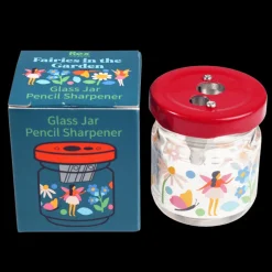 Glass jar pencil sharpener - Fairies in the Garden