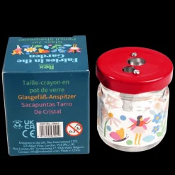 Glass jar pencil sharpener - Fairies in the Garden