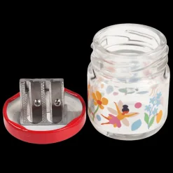 Glass jar pencil sharpener - Fairies in the Garden