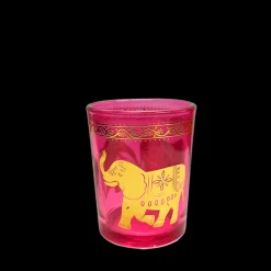 Glass tealight holders (set of 3) - Gold elephants