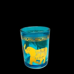Glass tealight holders (set of 3) - Gold elephants