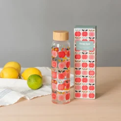 Glass water bottle 420ml - Vintage Apple