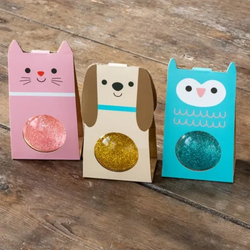 Glitter bouncy ball - Blue owl
