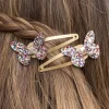 Glitter hair clips (set of 2) - Fairies in the Garden butterfly