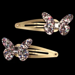Glitter hair clips (set of 2) - Fairies in the Garden butterfly