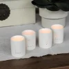 Glossy ceramic tealight holders (set of 4) - LOVE
