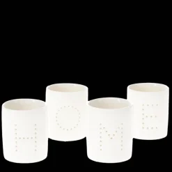Glossy ceramic tealight holders (set of 4) - HOME