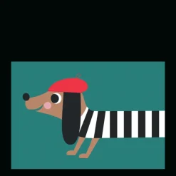Greetings card - Dog in beret