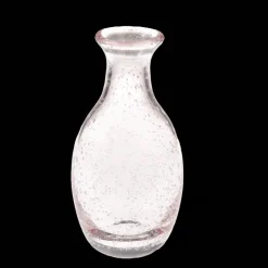 Hand blown bubble glass vase - Rose pink