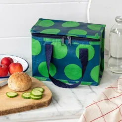 Insulated lunch bag - Spotlight green on blue