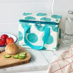 Insulated lunch bag - Spotlight turquoise on white