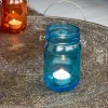 Jam jar tealight holder - Blue