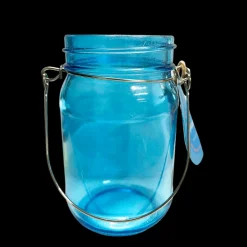Jam jar tealight holder - Blue