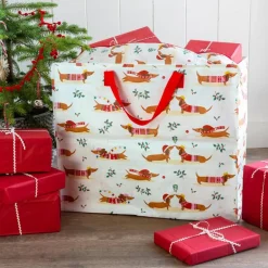 Jumbo storage bag - Festive Sausage Dog
