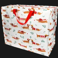 Jumbo storage bag - Festive Sausage Dog
