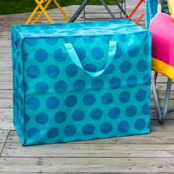 Jumbo storage bag - Spotlight blue on turquoise