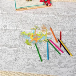 Large colouring poster with pencils - Baby Dinos