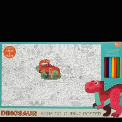 Large colouring poster with pencils - Baby Dinos