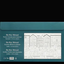 Large colouring poster with pencils - On Our Street