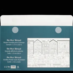 Large colouring poster with pencils - On Our Street