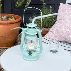 LED hurricane lantern - Aqua