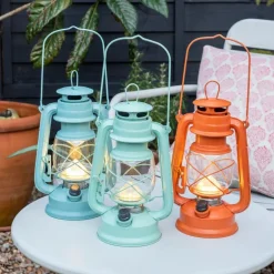 LED hurricane lantern - Aqua