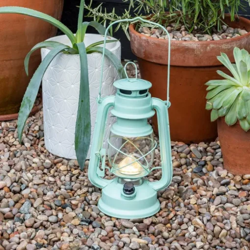 LED hurricane lantern - Aqua