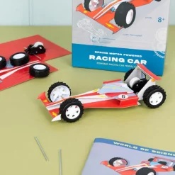 Make your own spring motor-powered racing car