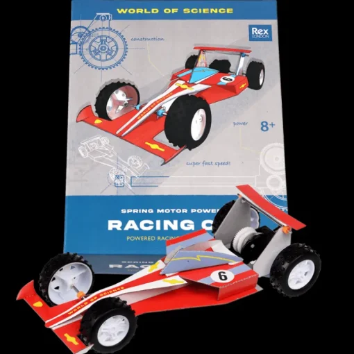 Make your own spring motor-powered racing car