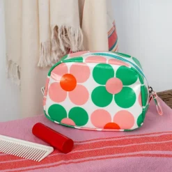 Makeup bag - Pink and green Daisy