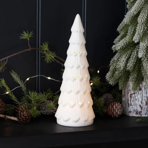 Matt ceramic LED decoration - Large Christmas tree