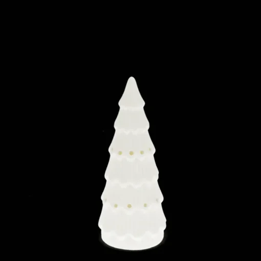 Matt ceramic LED decoration - Small Christmas tree