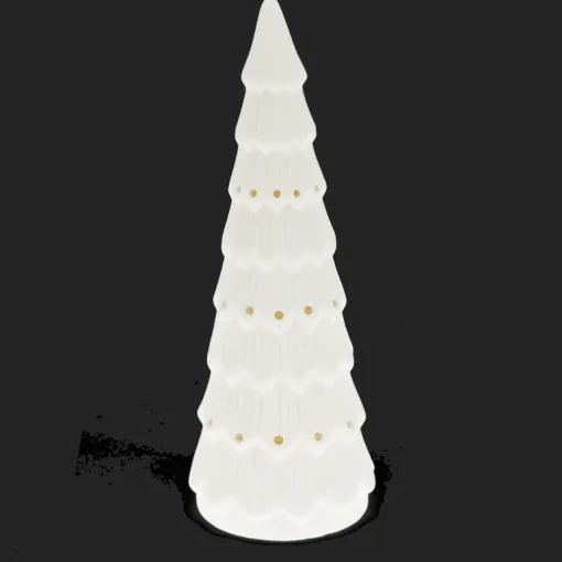 Matt ceramic LED decoration - Large Christmas tree